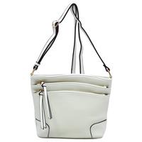 White multi zip crossbody WU059