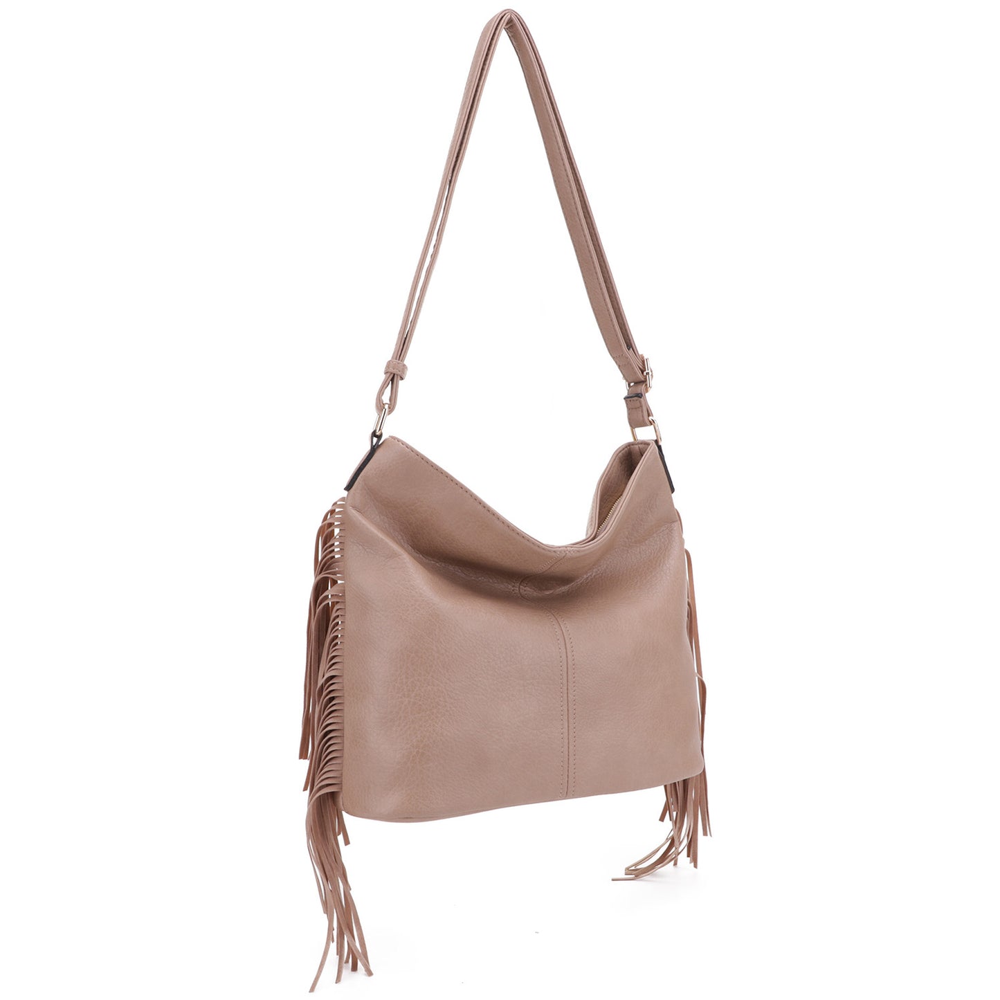 Taupe Fringe large crossbody