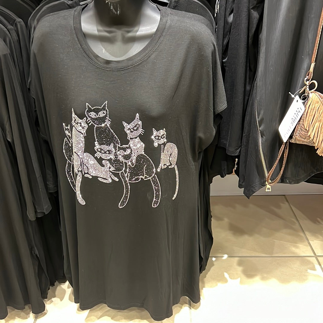 Bling cat tunic 20406