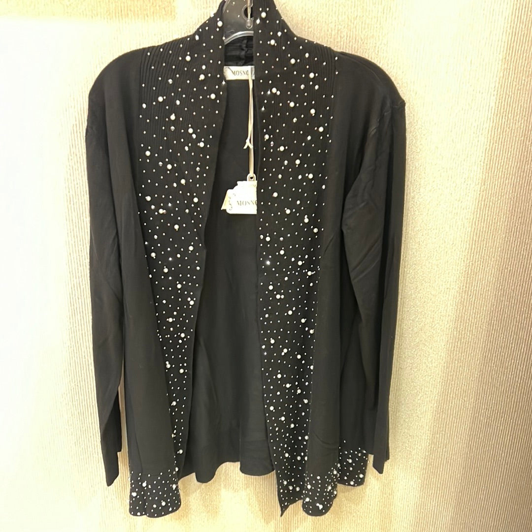 Black bling beaded cardigan F31450