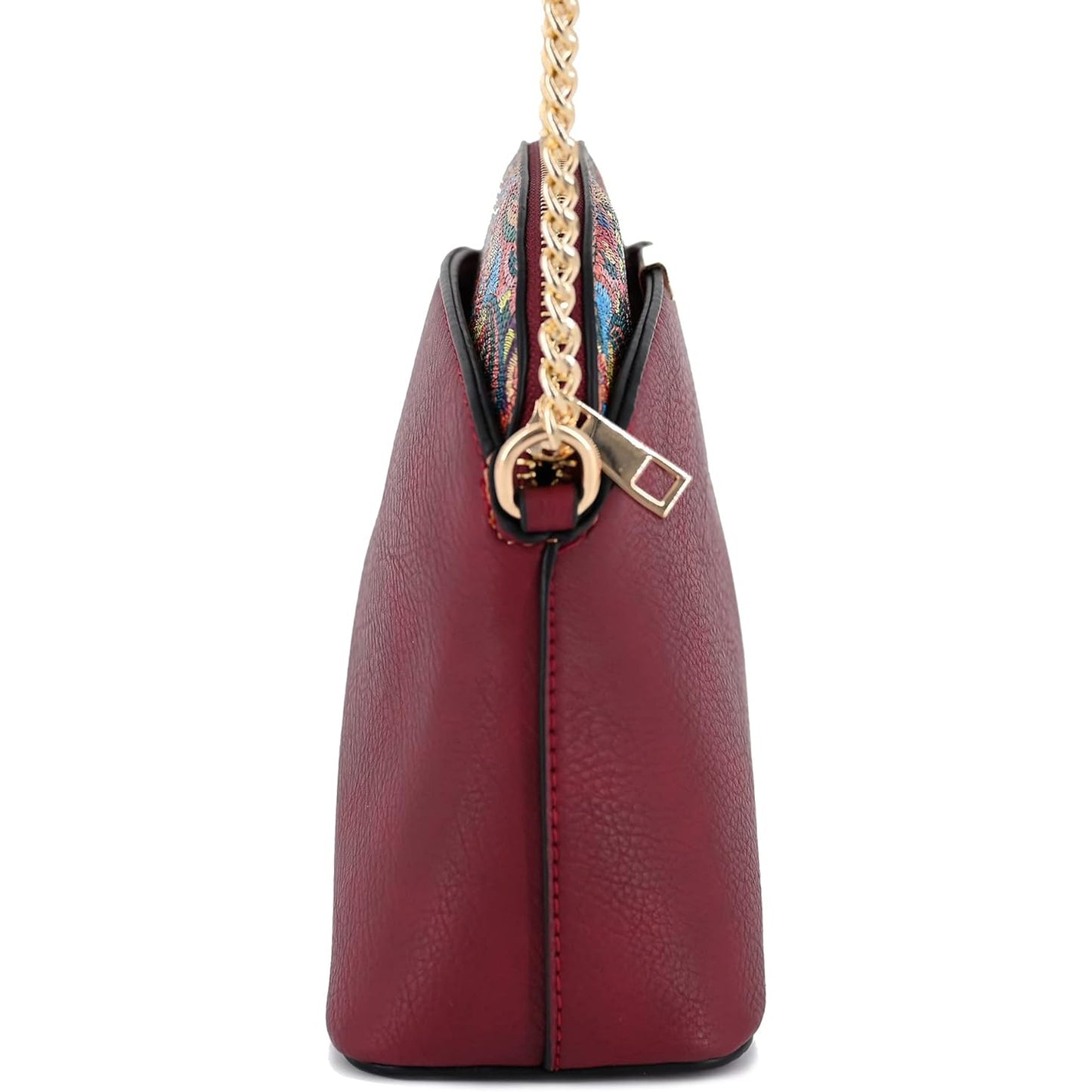 Wine Paisley small crossbody
