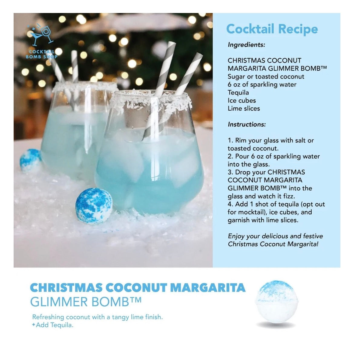 Christmas Coconut Margarita Cocktail Bomb 4pk