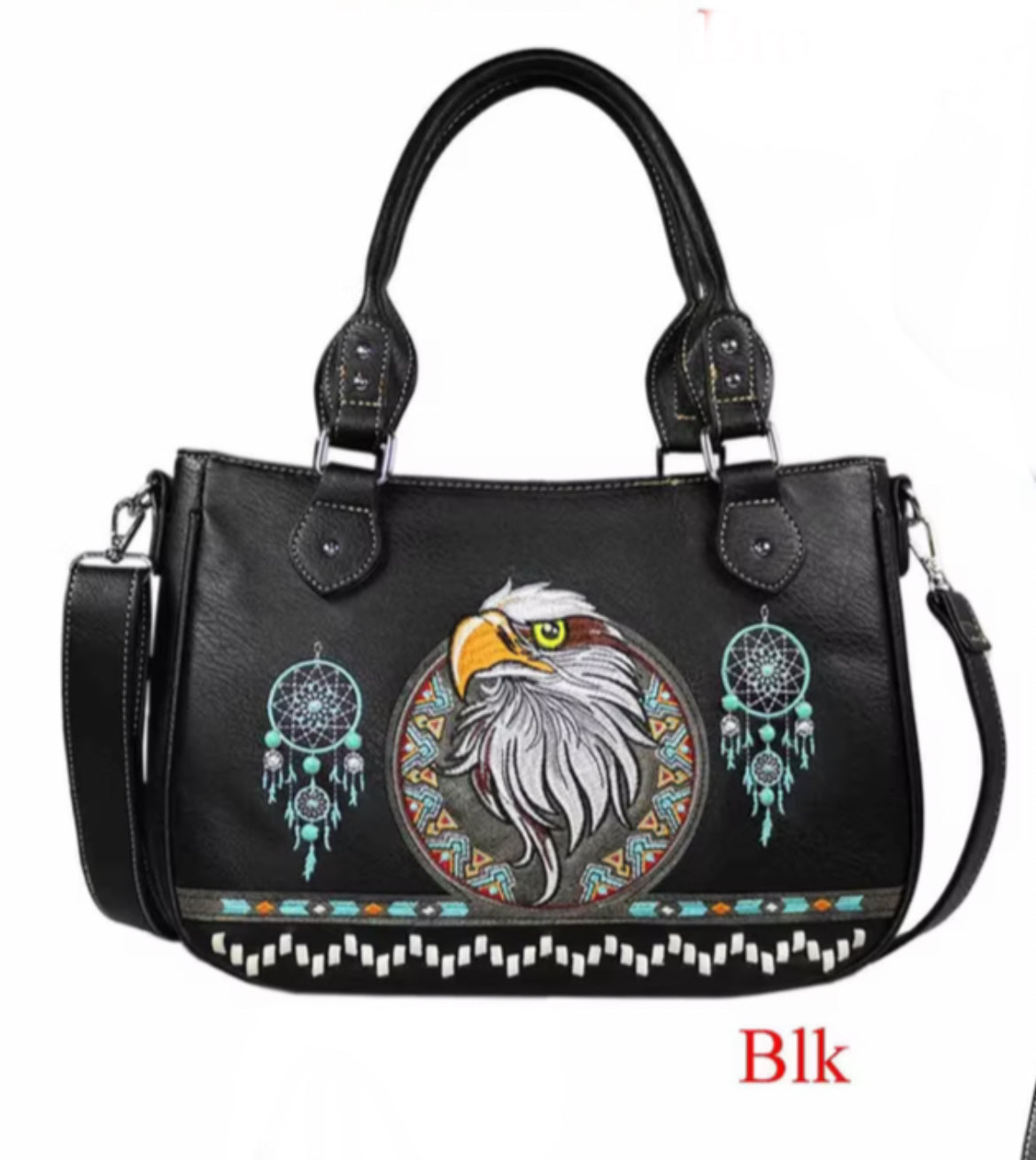 Black Eagle Purse with detachable strap