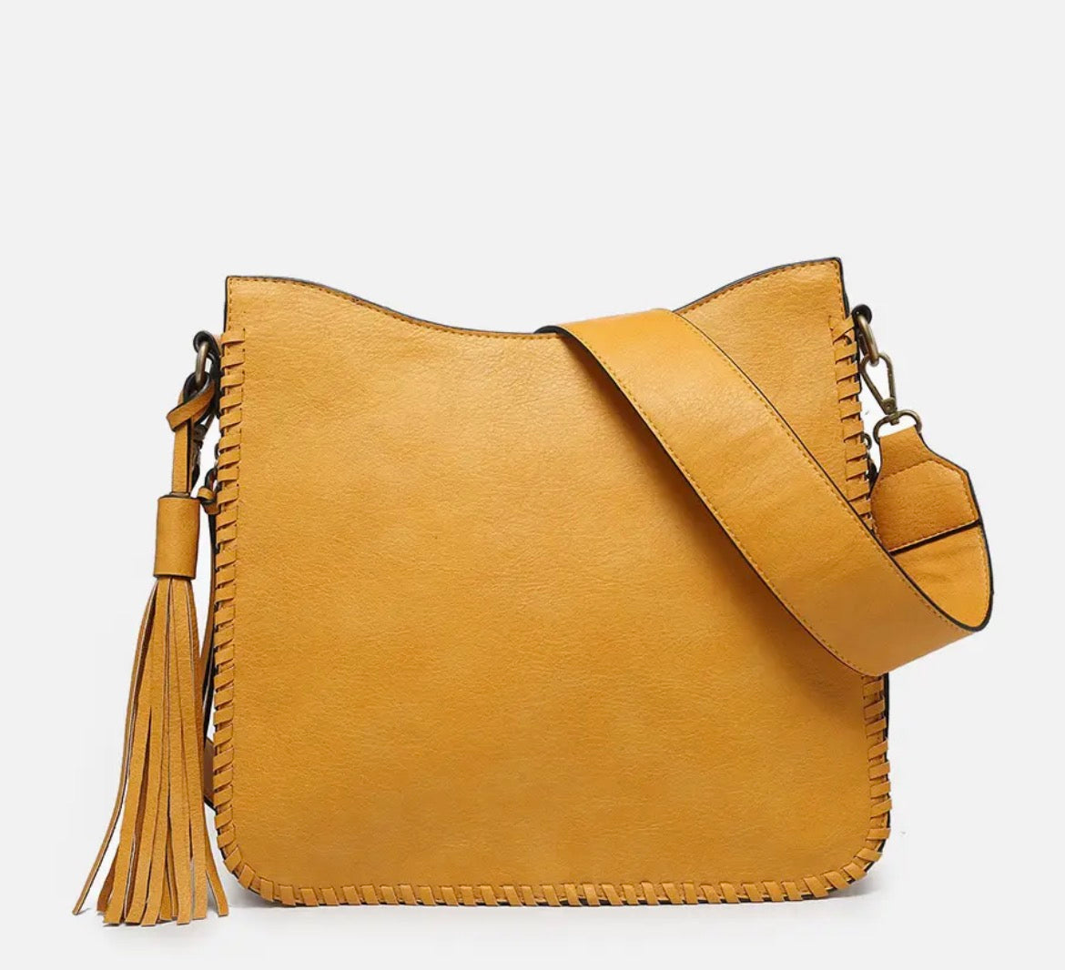 Mustard Nina Whipstitch Crossbody Bag M1888