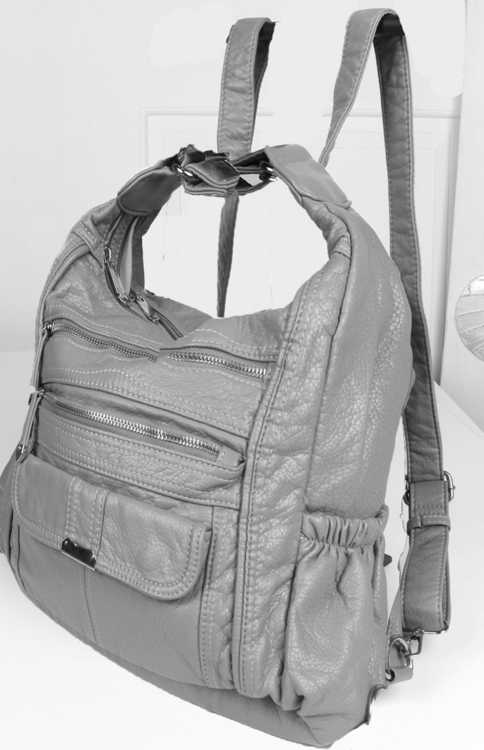 Grey 3 in 1 backpack purse GC