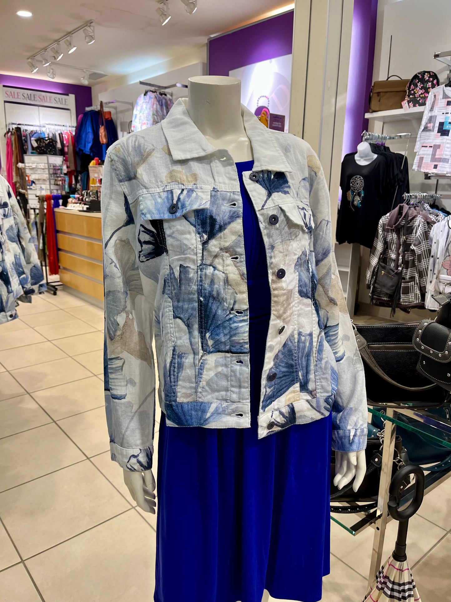 Denim Style Floral Jacket Dolcezza 25791