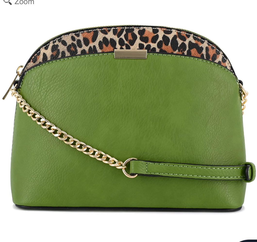Sage Leopard small crossbody