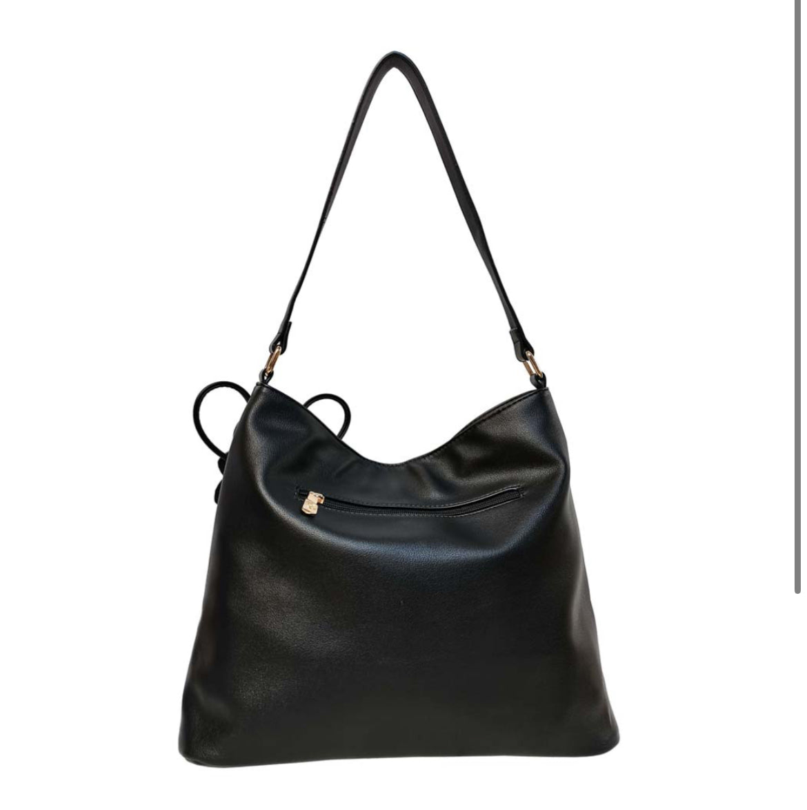 Black handbag with flower detail Pass4114