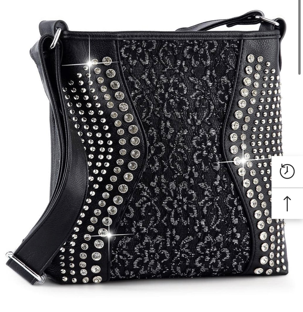 Lace and Rhinesone Bling Crossbody