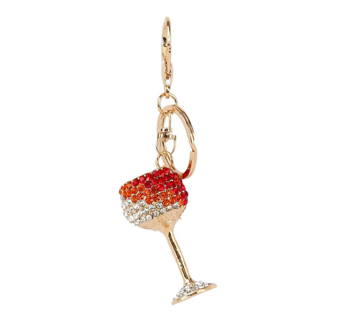 Wine Glass Rhinestone purse charm Red