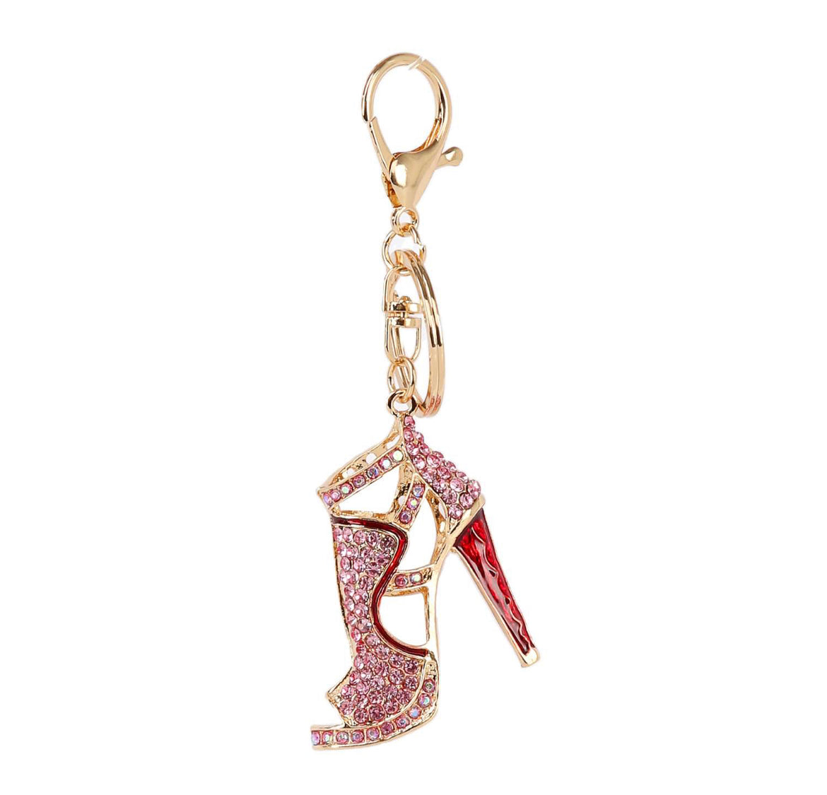 High Heel Rhinestone purse charm Pink