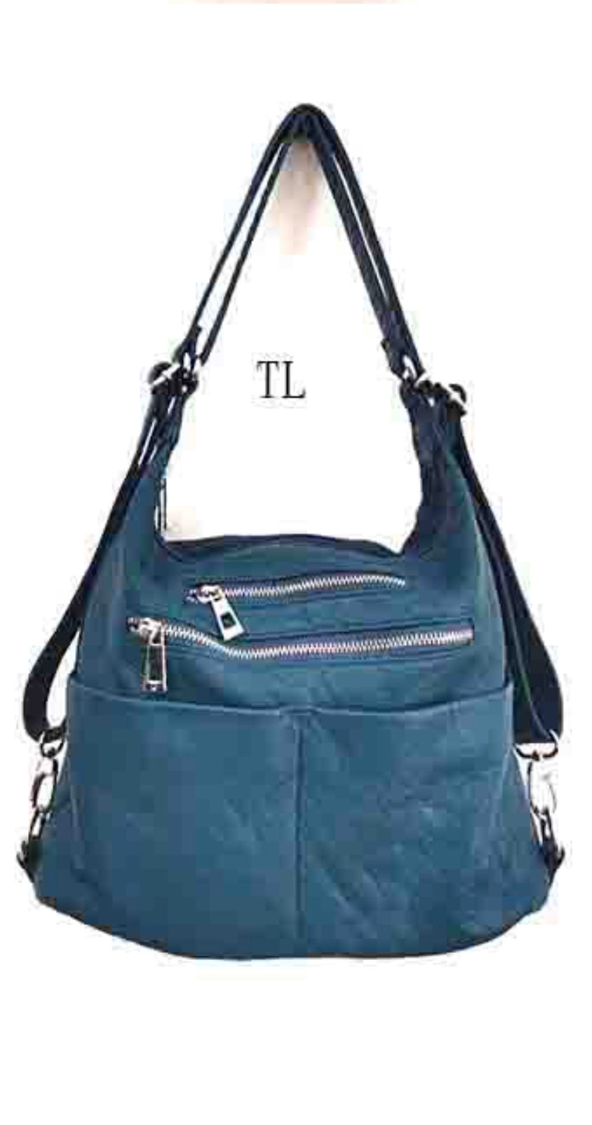 Teal WH3105 3 in 1 style backpack purse with 2 pouches