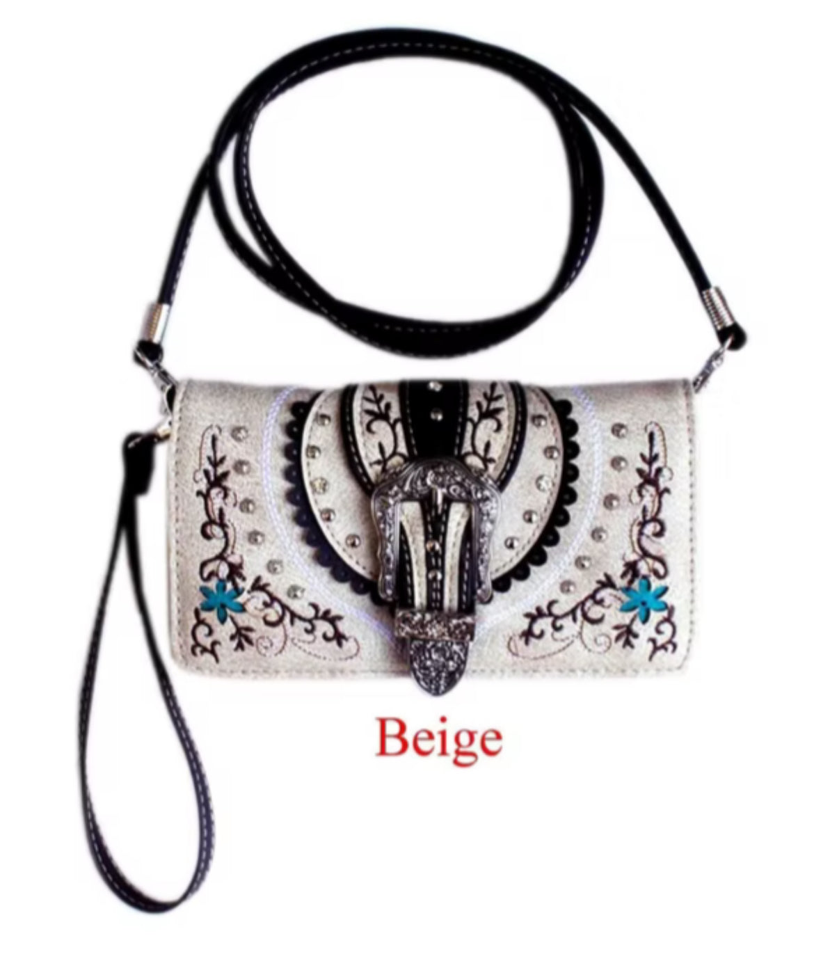 Beige Buckle wallet W127