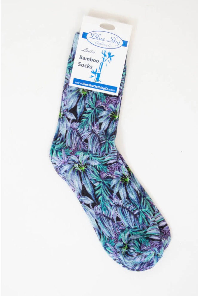 Ladies Bamboo Dress Socks Tropical Teal