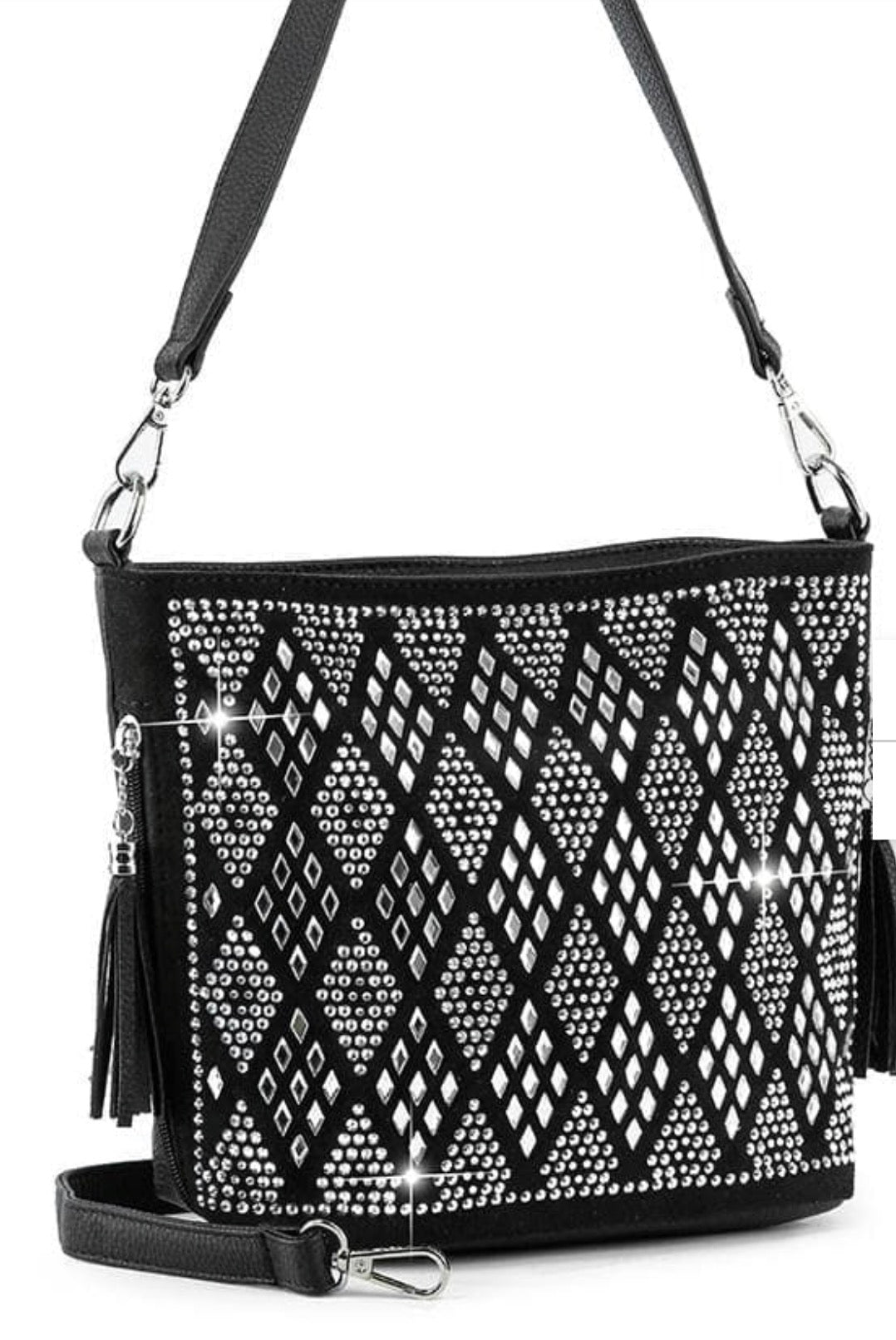 Diamond Pattern Hobo Crossbody