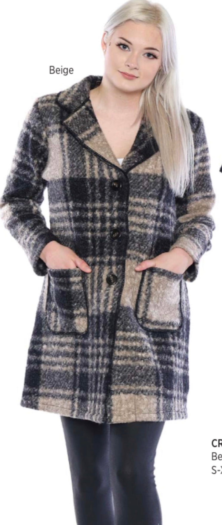Beige plaid Jacket PA4805