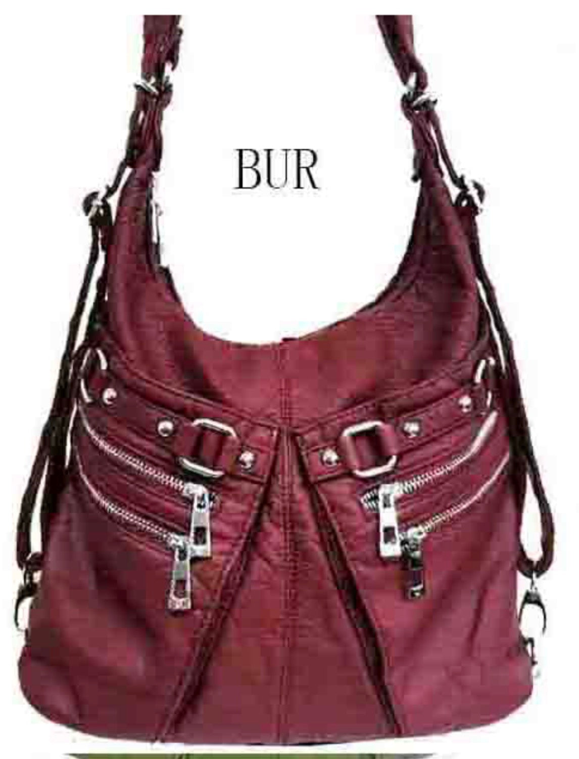 Burgundy 3 in 1 with two slanted front pouches WH2010