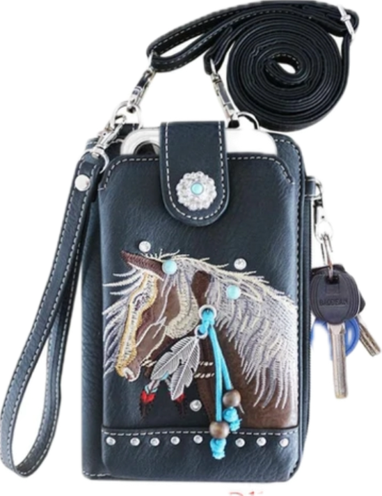 Black Horse phone purse