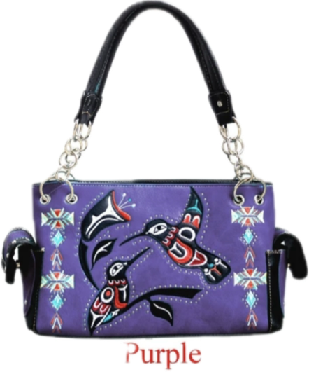 Purple Western Hummingbird purse