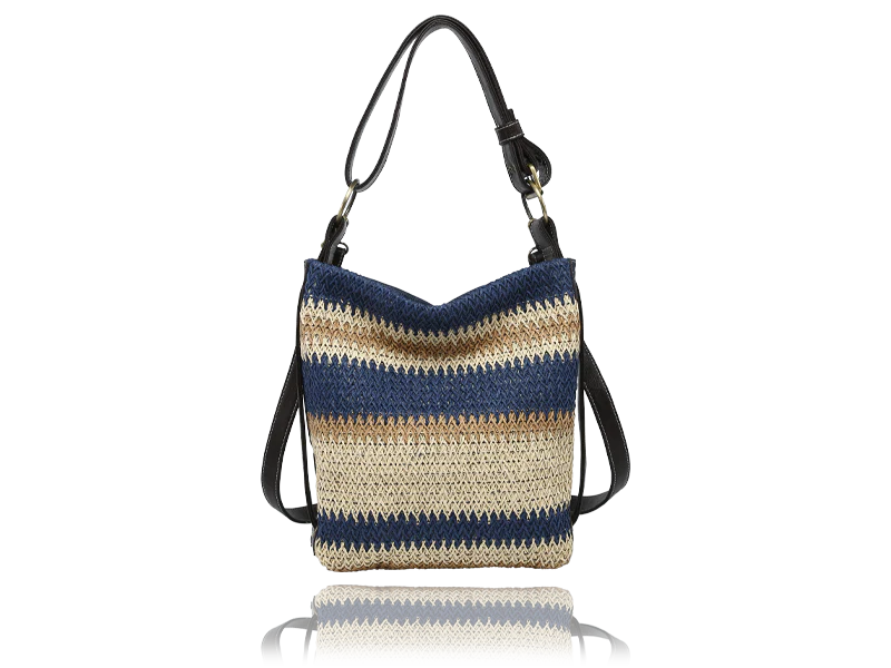 Navy Woven H51 handbag
