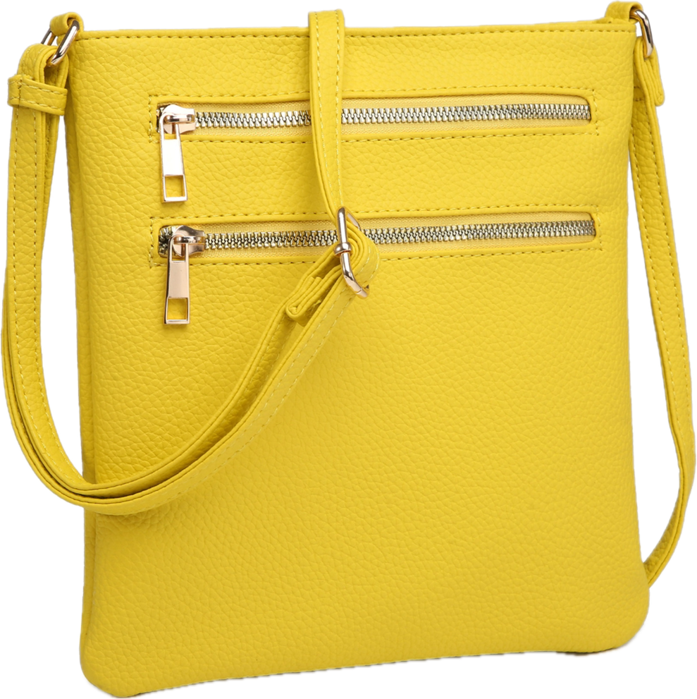 Yellow small zipper messenger BC3316