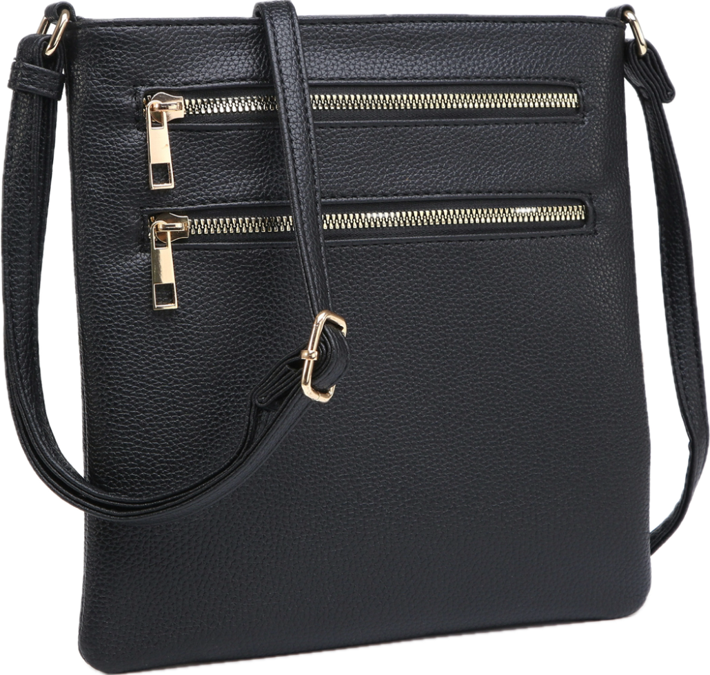 Black small zipper messenger BC3316