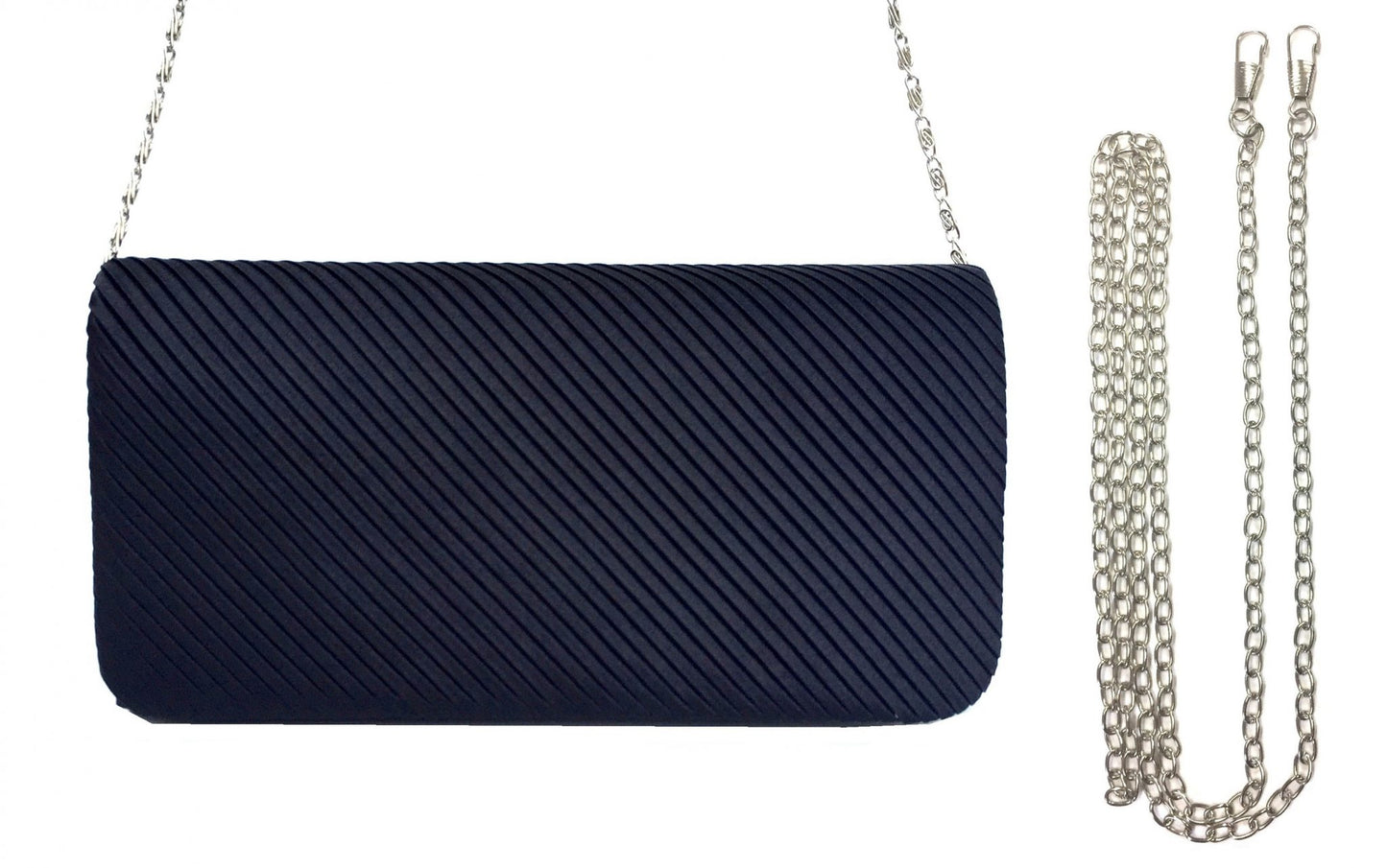 Black clutch with diagonal pattern 779