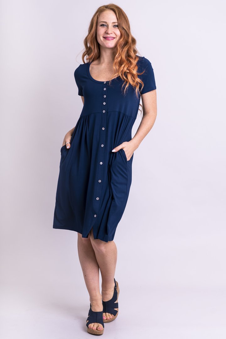 Bamboo Nelly S/S Dress - Indigo