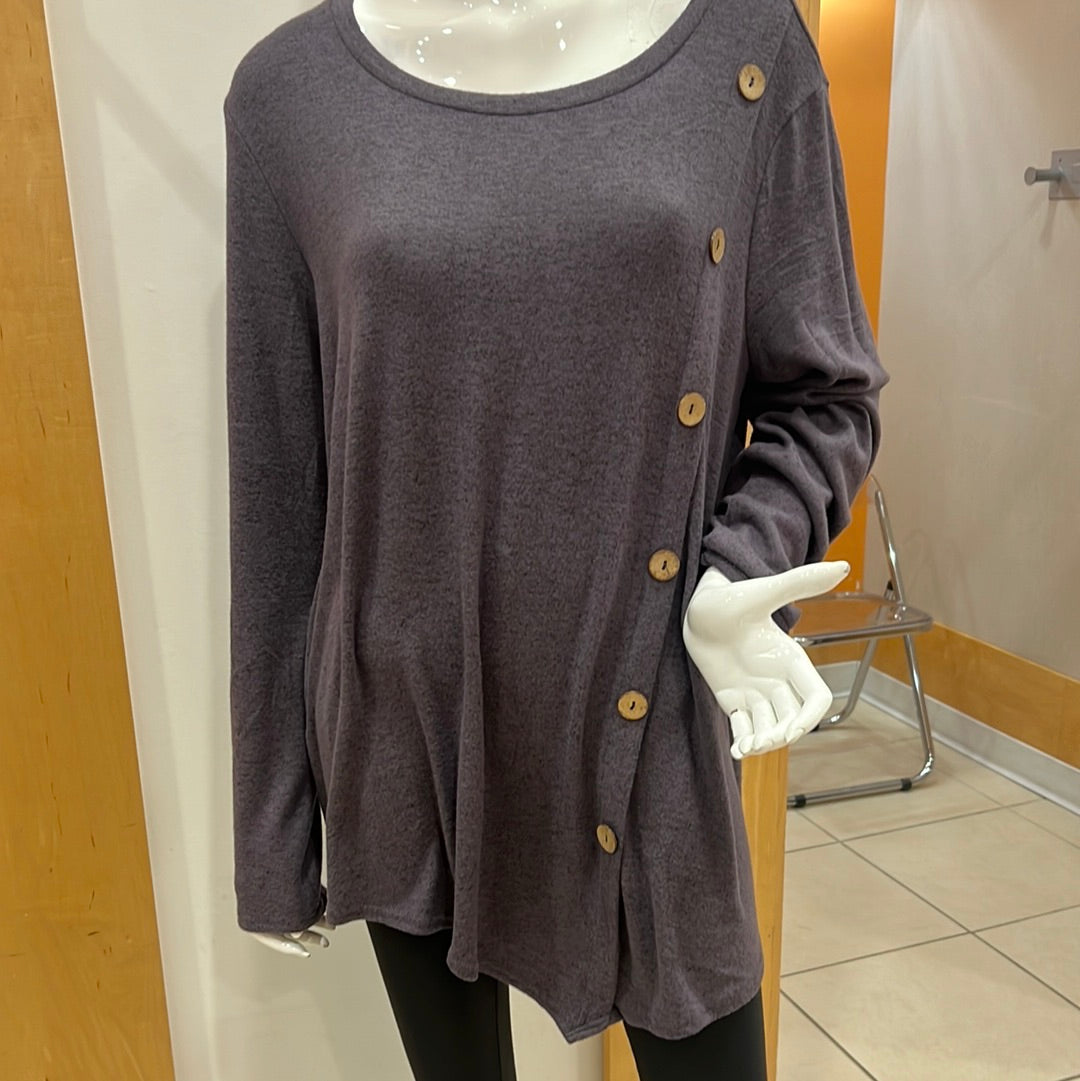 Charcoal tunic with button detail down front 42p