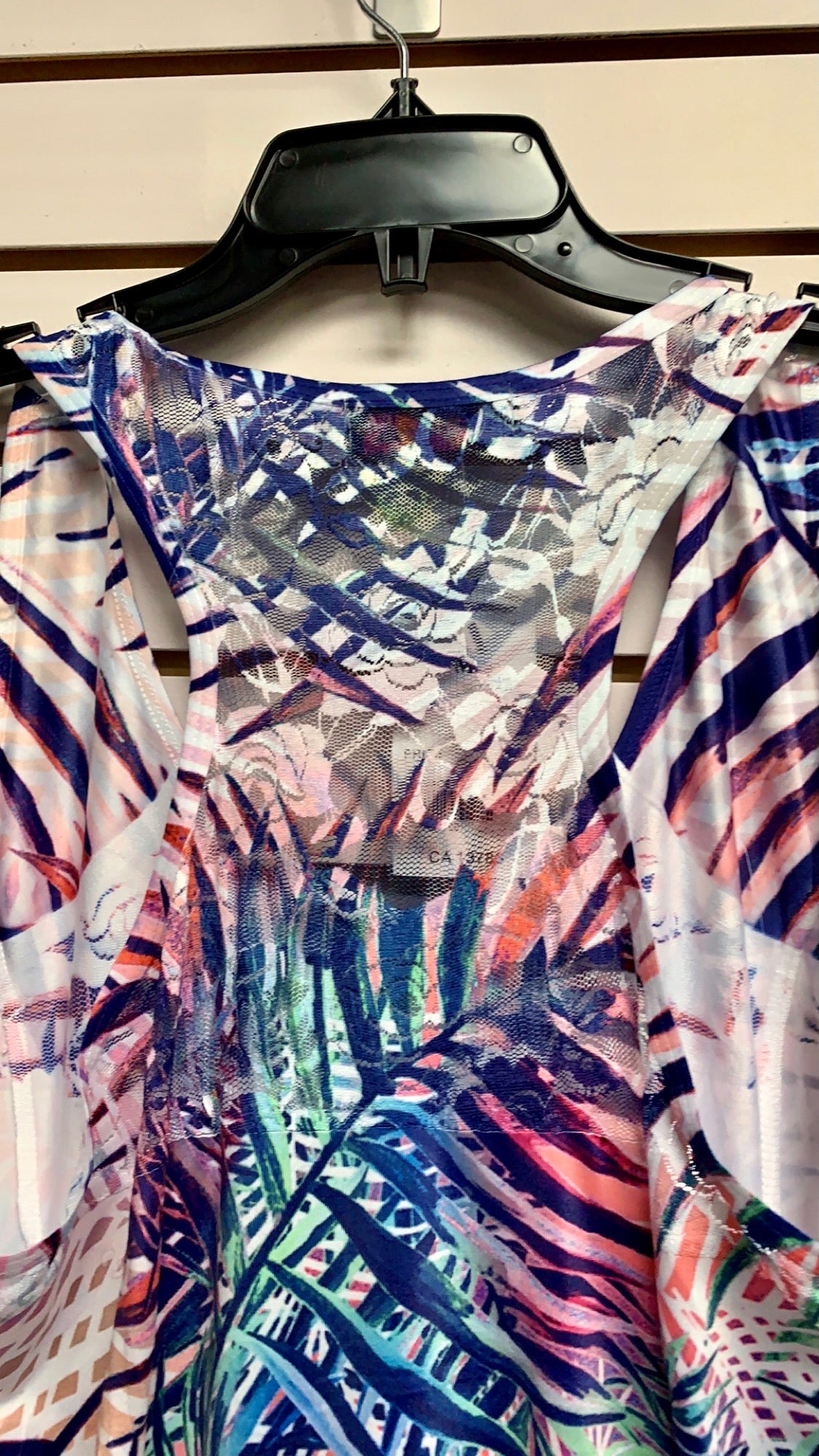 Multi colour bling leaf tank tunic/dress with racer back A21689