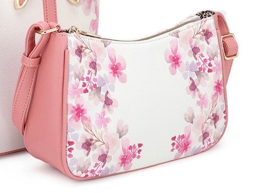 Pink Flower print crossbody