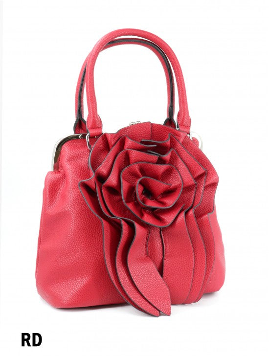 Red flower tote with coin top