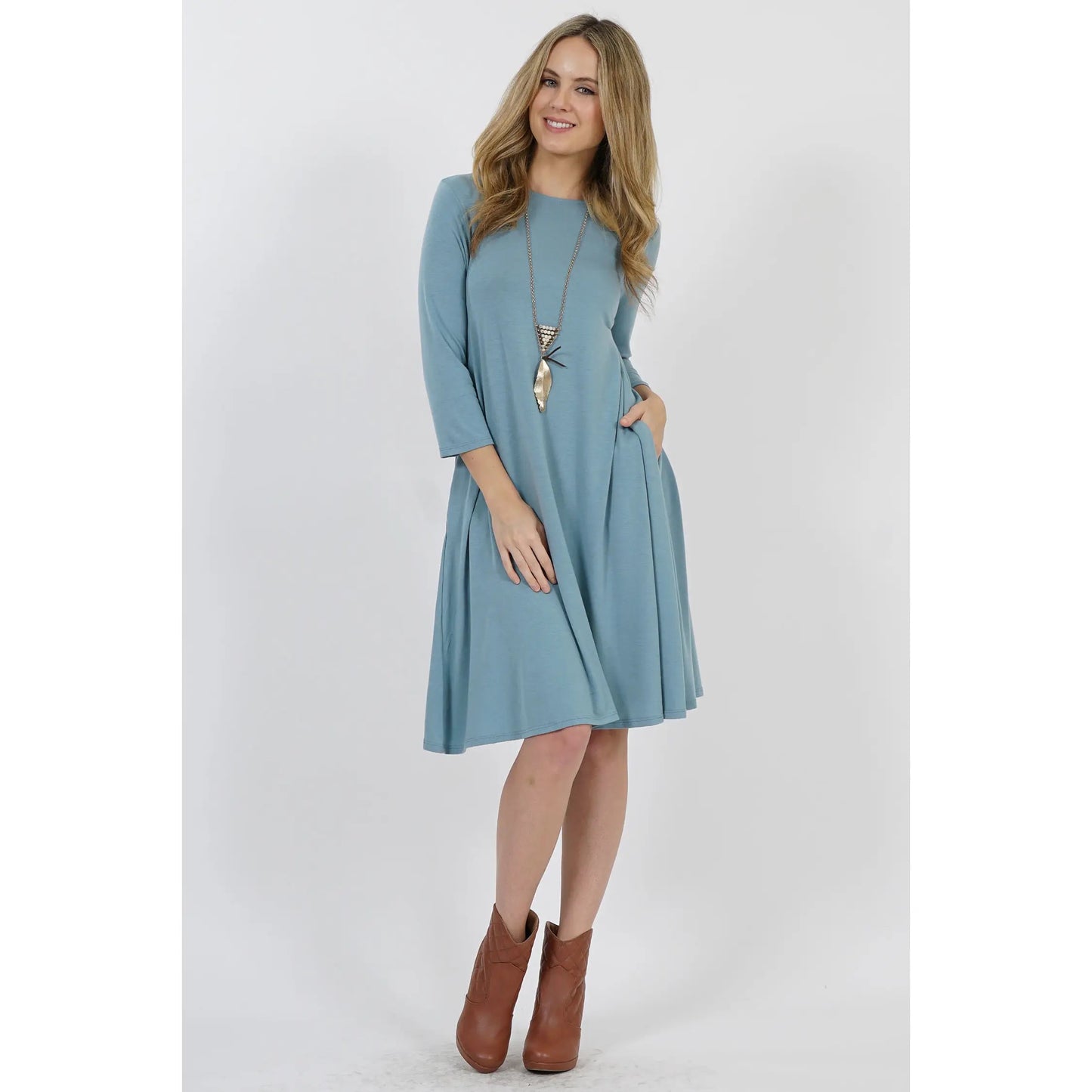 Bluegrey long sleeved dress