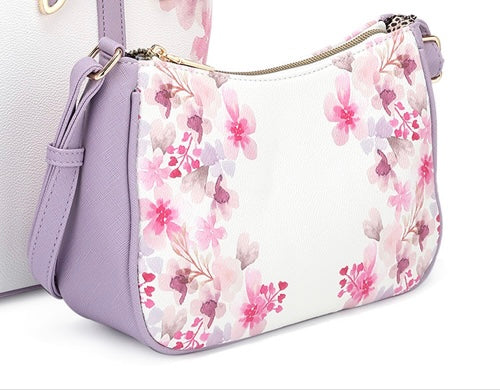 Lilac Flower print crossbody