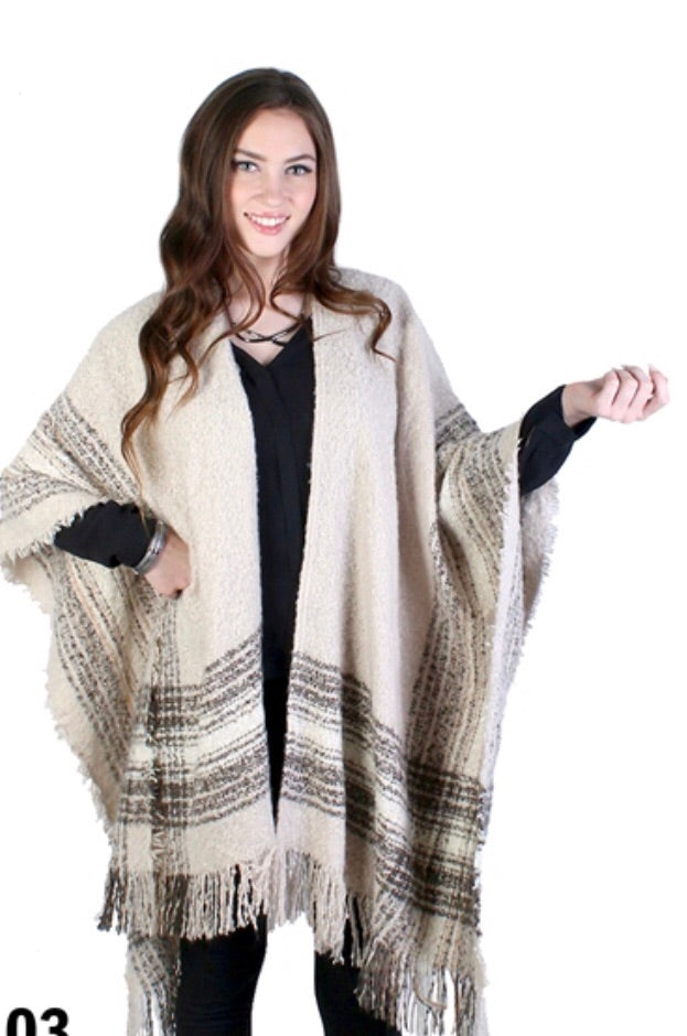 Cream ultra soft blanket cape CP1010