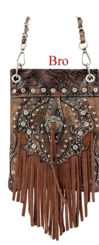 Brown Fringe Western Small messenger