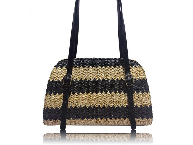 Black Roberta woven small purse
