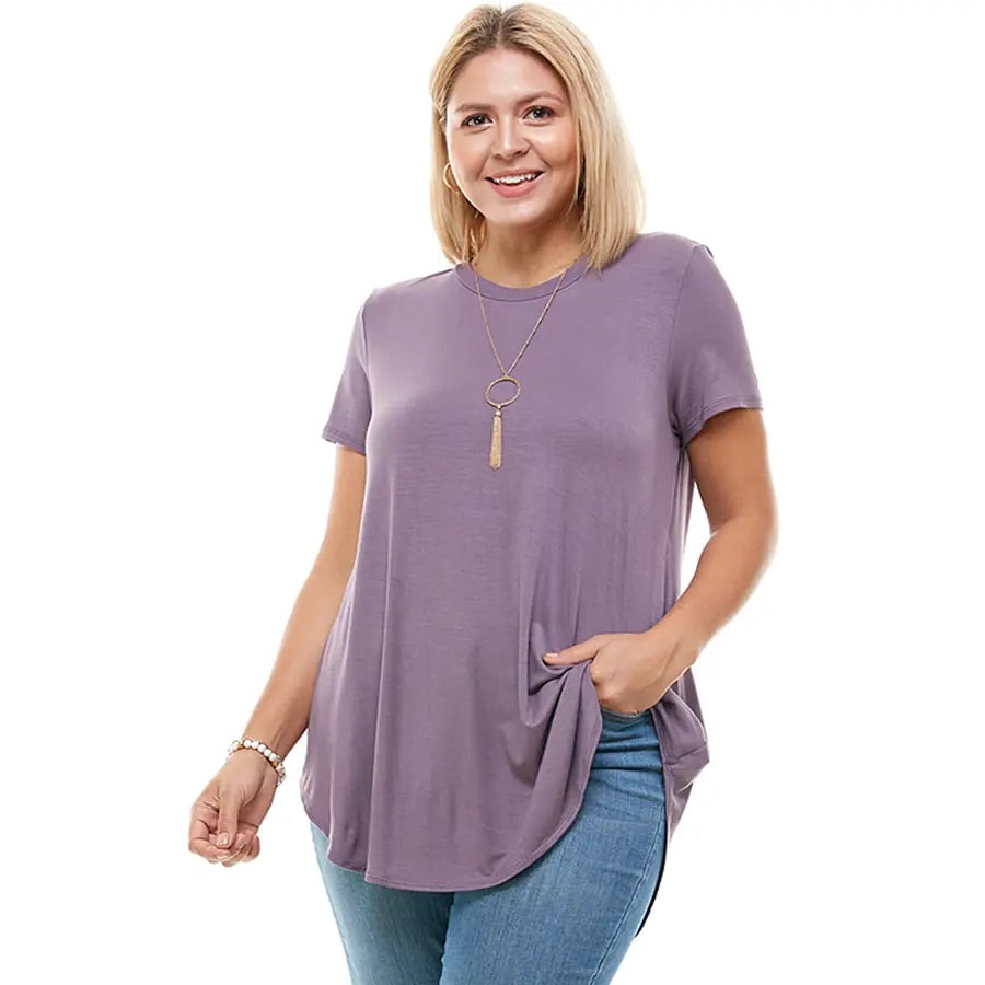 Loose Cut Short Sleeve Silver Sand Top 2278 AZ