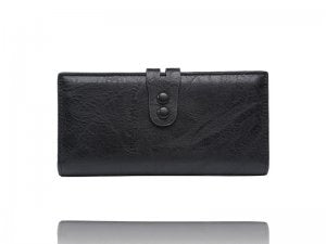 Black Avery RFID checkbook wallet