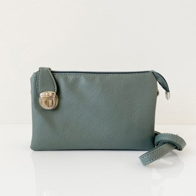 Sage multi pouch wristlet/crossbody