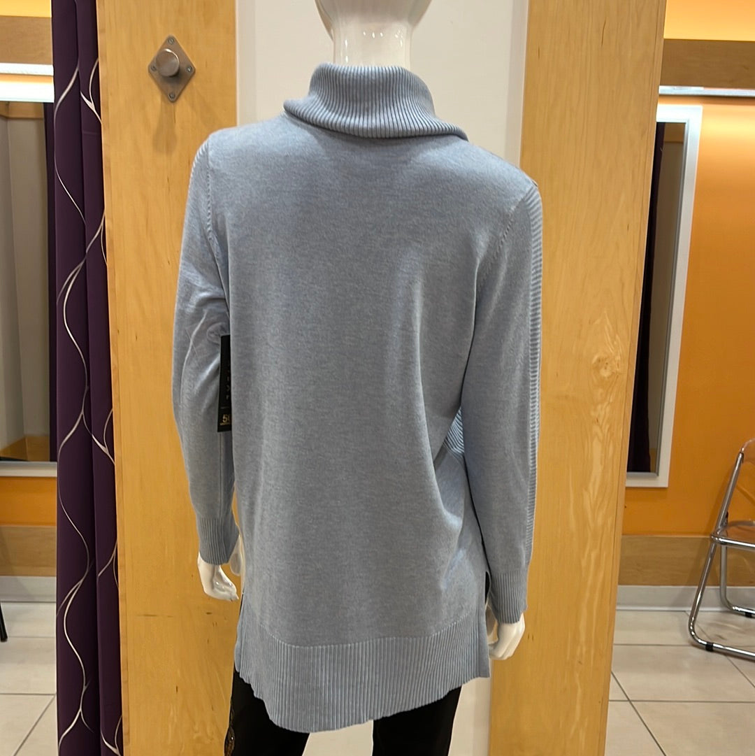 Tribal Cowl neck tunic in Dusty Blue