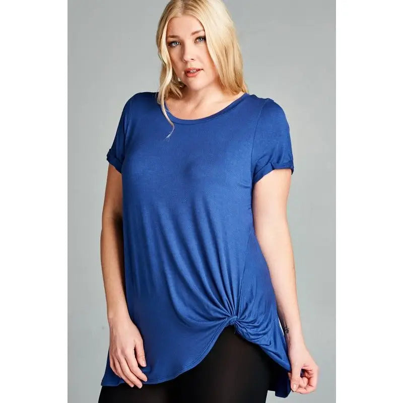 Denim blue twist tunic EC3921