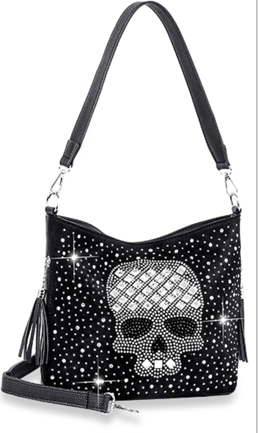 Bold stone skull crossbody
