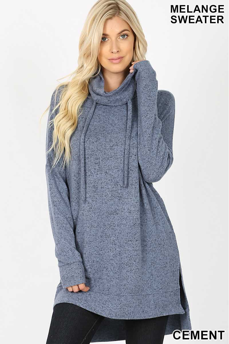 Cement funnel neck sweater MC