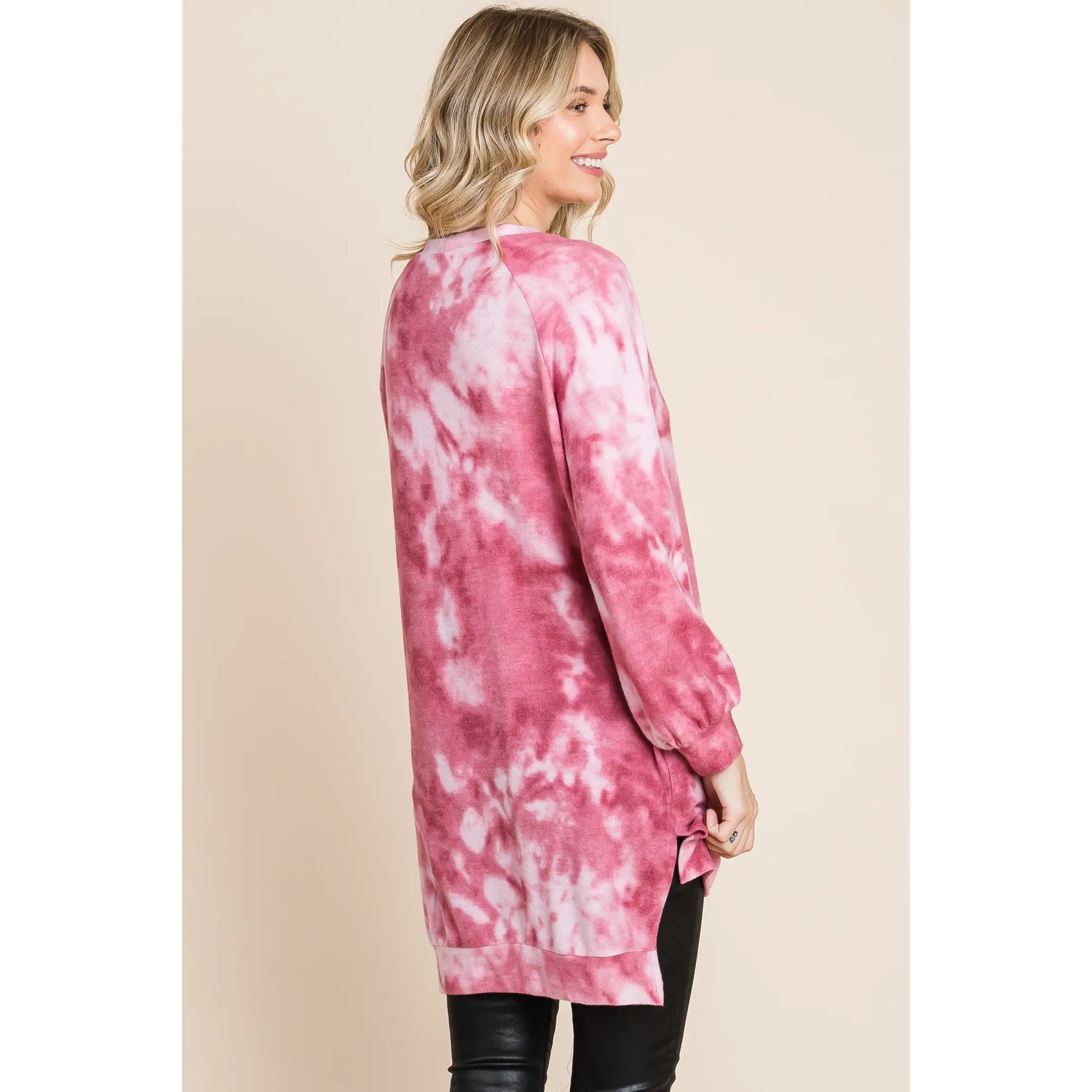 Burgundy tie dye pullover EC8185