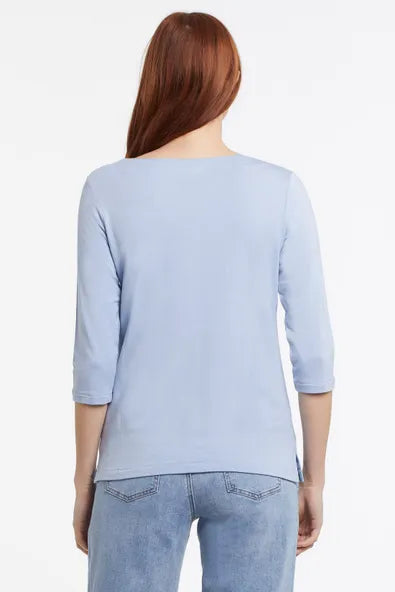 Tribal Boat neck tunic in Oxford Blue