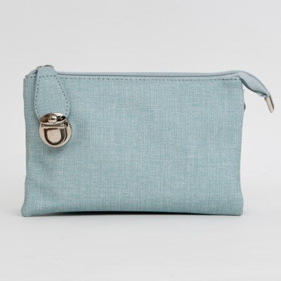 Sky linen look multi pouch wristlet/crossbody