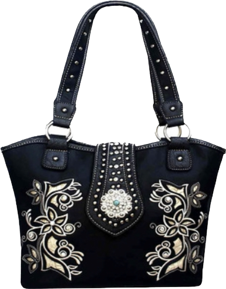 Black western purse with gem bling on buckle