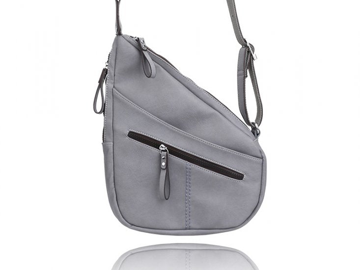 Grey Monica angled crossbody purse