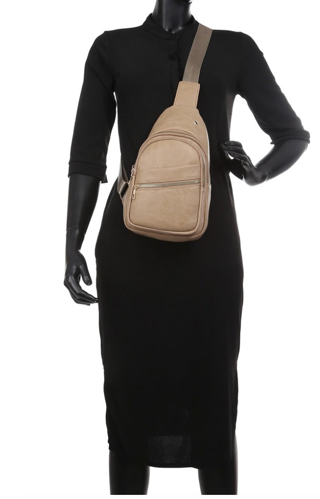 Black fashion sling backpack BC1191